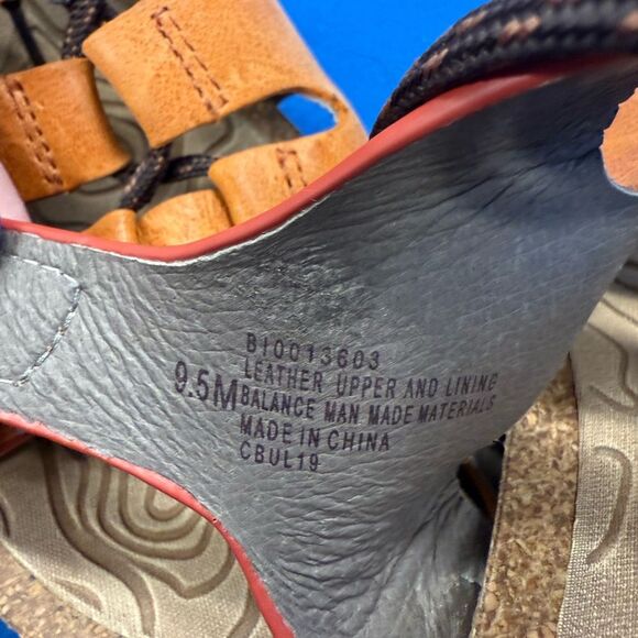 Bionica wedge orange leather sandals brown lace up  closure size 9.5 - Picture 13 of 14